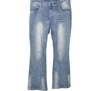 Soundgirl Y2K Jeans Juniors 13 Flare Boot Cut Stretch Mid Rise Embroidery Bling